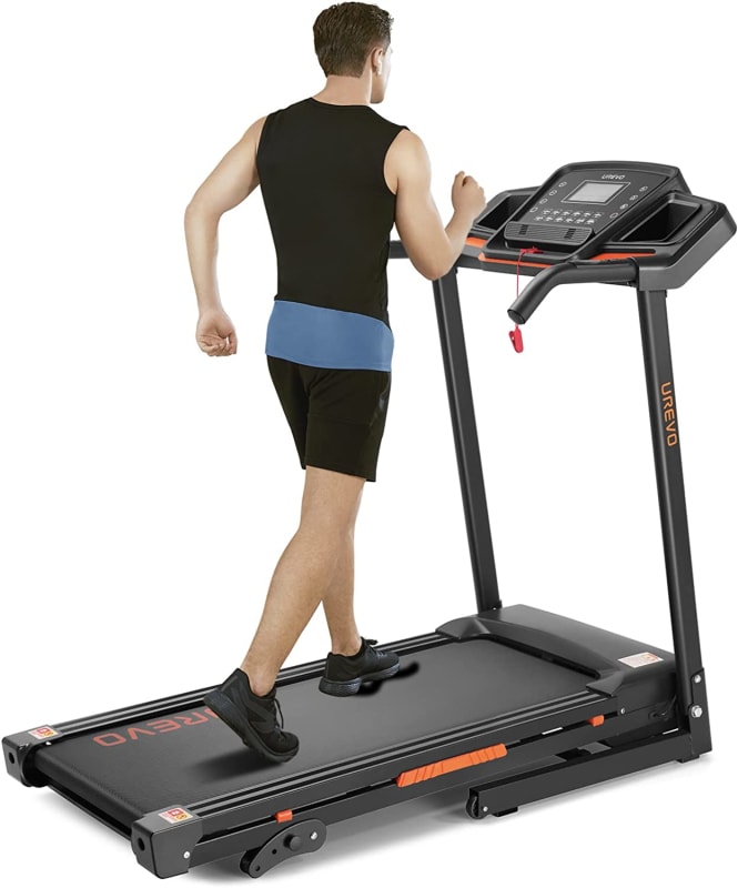 Foldable Treadmill with Incline, Folding Treadmill for Home Electric Treadmill Workout Running Machine, Handrail Controls Speed, Pulse Monitor