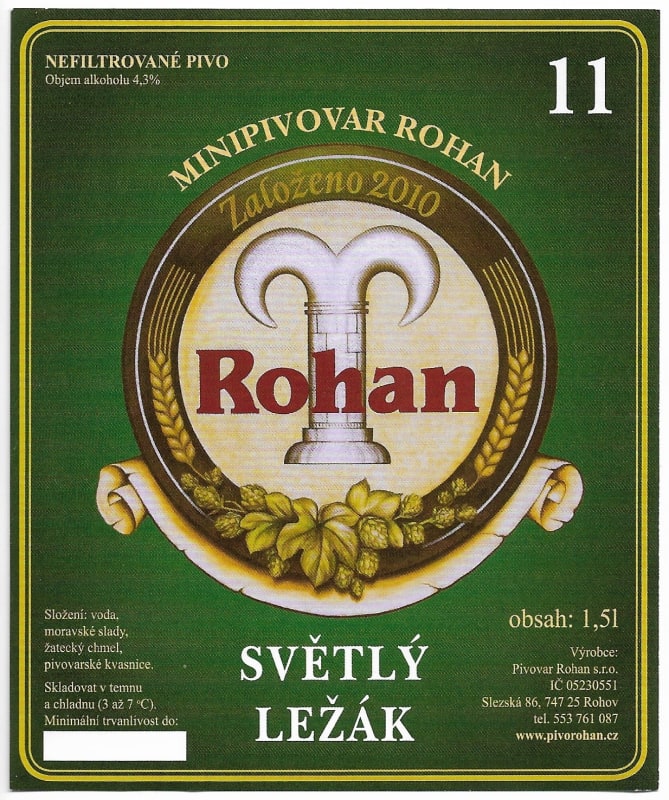 Rohan 11 světlý ležák Etk. A