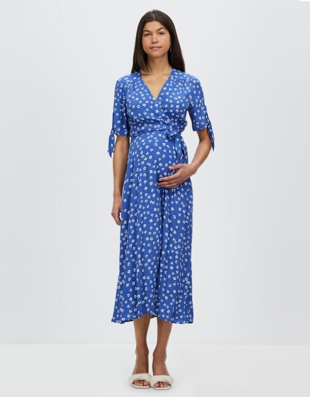 Bessie Maternity Midi Wrap Dress