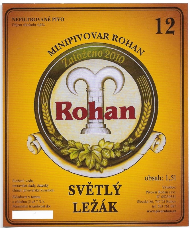 Rohan 12 světlý ležák Etk. A