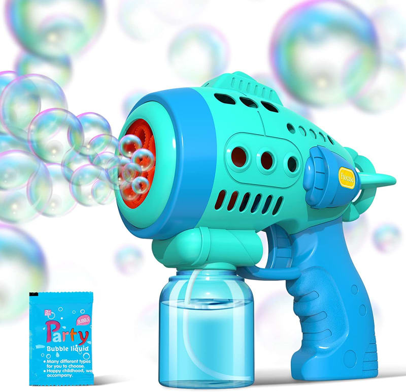 Bubble Gun, Bubble Machine with Rich Bubbles, Bubble Guns for Kids with 360-Degree Leak-Proof Design, Ergonomic Grip, Automatic Bubble Gun for Toddlers, Party Favors, Birthday Gift, Easter