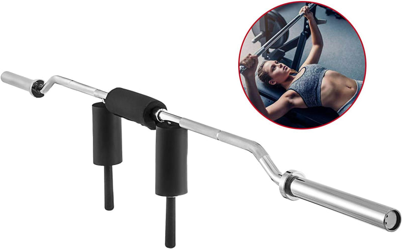 Fitness Safety Squat Olympic Bar 700LB Capacity Squat Olympic Bar, 7 FT Safety Squat Bar Attachment with Shoulder and Arm Pads for Weight Lifting