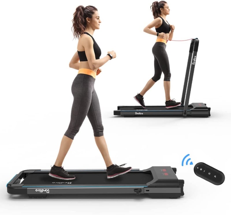 Under Desk Treadmill 2 in 1 Walking Machine, Portable, Folding, Electric, Motorized, Walking and Jogging Machine with Remote Control for Home and Office Workout