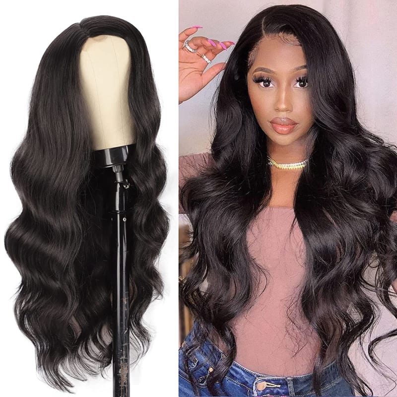 Long Black Wavy Wigs