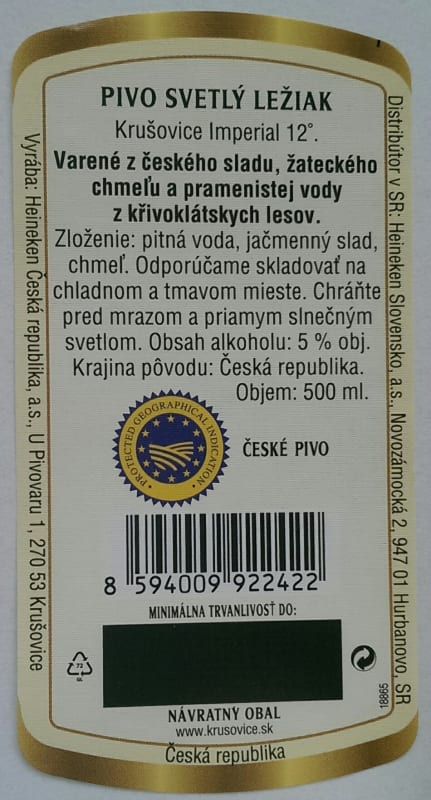 Krušovice Imperial Etk. B v1 CZ