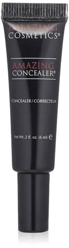Amazing Concealer, full coverage using pin dot amounts, long wear concealer makeup for undereye dark circles, acne, blemishes and spots, color correcting shades