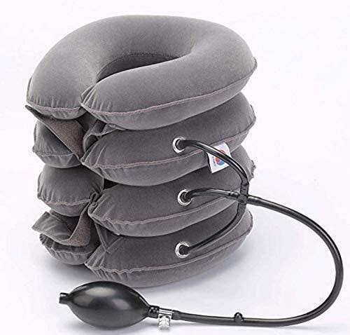 Neck Traction - 4 Layer Cervical Neck Traction Device - Neck Massager & Collar - Neck & Shoulder Pain Relief - Cervical Collar for Travel/Home Improved Spine Alignment