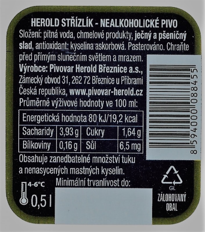 Herold Nealko pivo Střízlík Etk. B