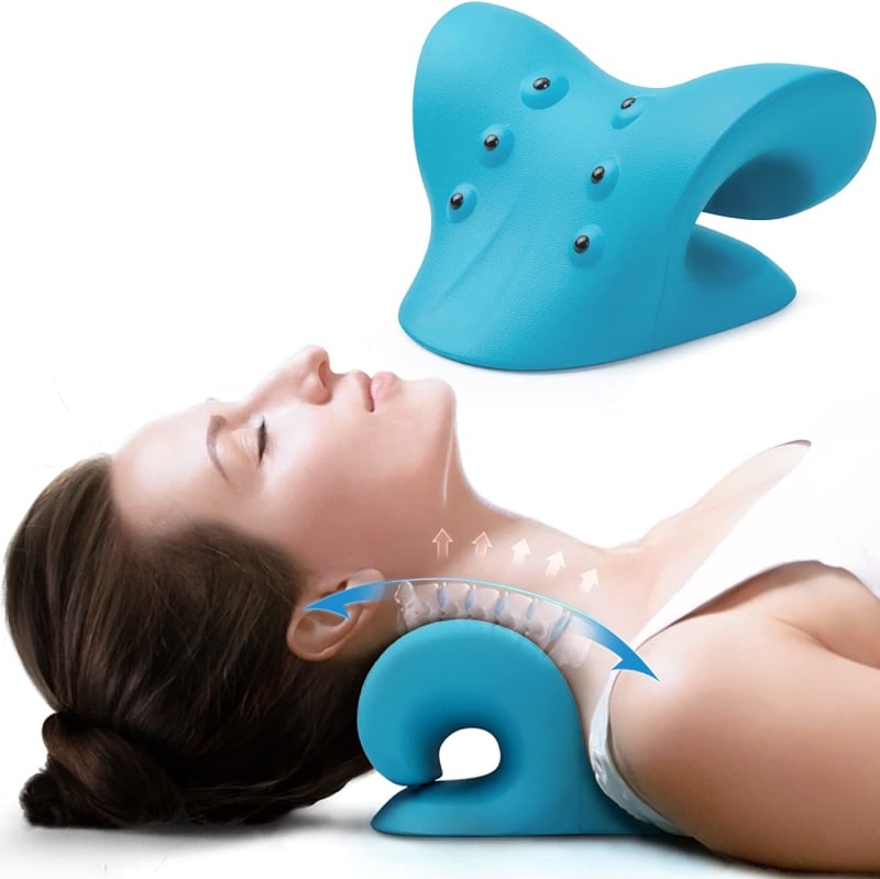 Neck and Shoulder Relaxer, Cervical Neck Traction Device Neck Stretcher with Magnetic Therapy, Cervical Spine Alignment, Chiropractic Pillow, Neck Massager for TMJ Pain Relief