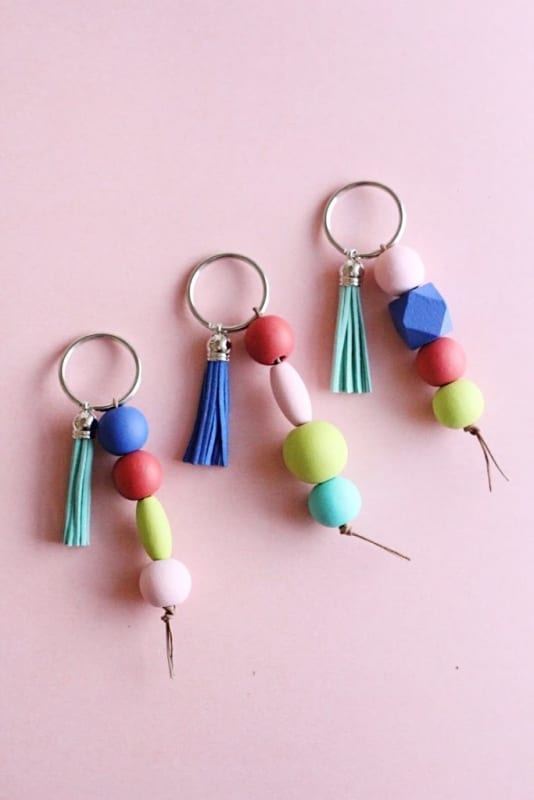 Make beaded keychains