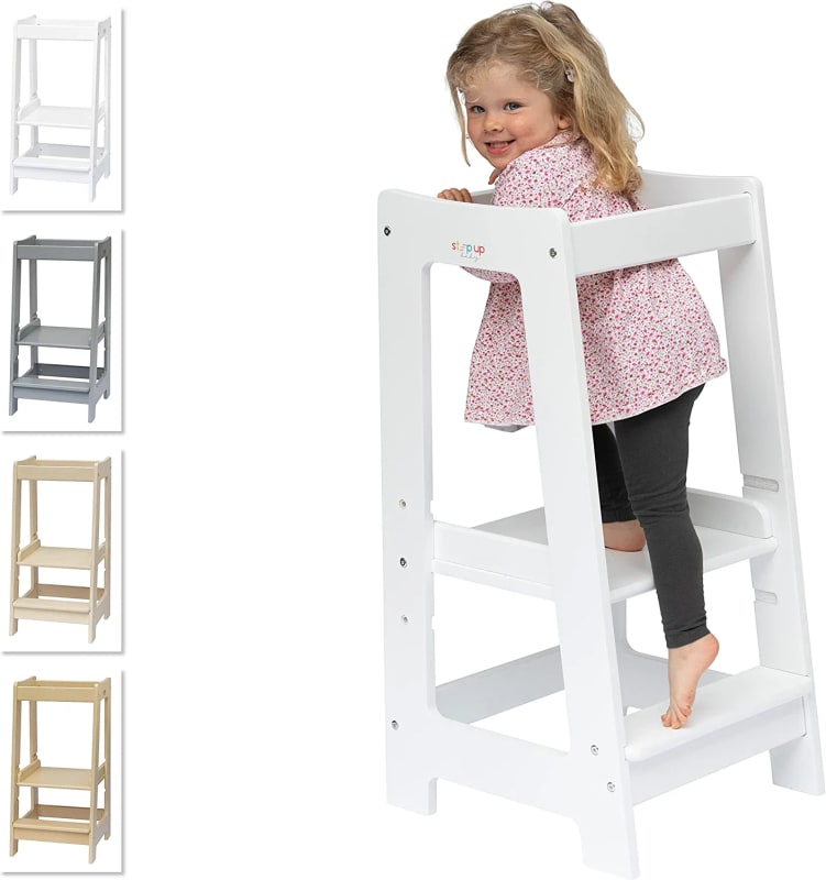 Montessori Toddler Tower Kitchen Wooden Helper Step Stool