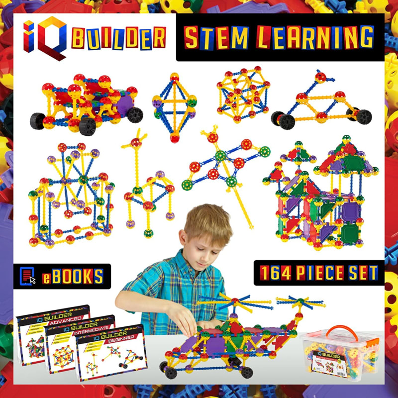 STEM Learning Toys | Creative Construction Engineering | Fun Educational Building Toy Set for Boys and Girls Ages 3 4 5 6 7 8 9 10 Year Old | Best Toy Gift for Kids | Top Blocks Game Kit
