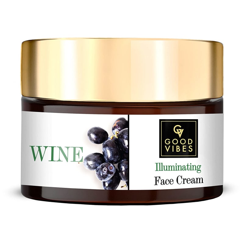 Good Vibes Wine Illuminating Face Cream - 50 g - Skin Firming, Moisturizing and Softening - Paraben and Cruelty Free