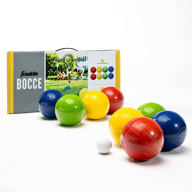 Bocce Ball Set — 8 All Weather Bocce Balls and 1 Pallino — Beach, Backyard Lawn or Outdoor Party Game