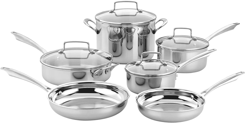 Cuisinart TPS-10 Professional Performance Tri-Ply 10-Piece Classic Cookware Set