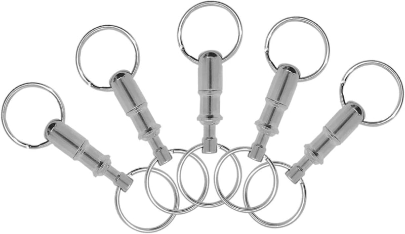 Quick Release, Pull-Apart Key Holder Separator, Pack of 5, Silver (70705)