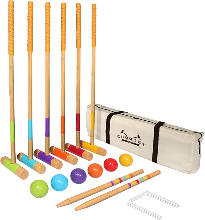 GoSports Six Player Croquet Set for Adults & Kids