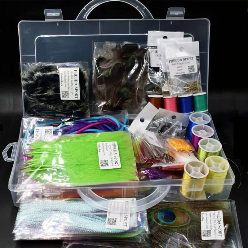 Crystal Flash Line Hooks Fly Tying Materials Starter Kits