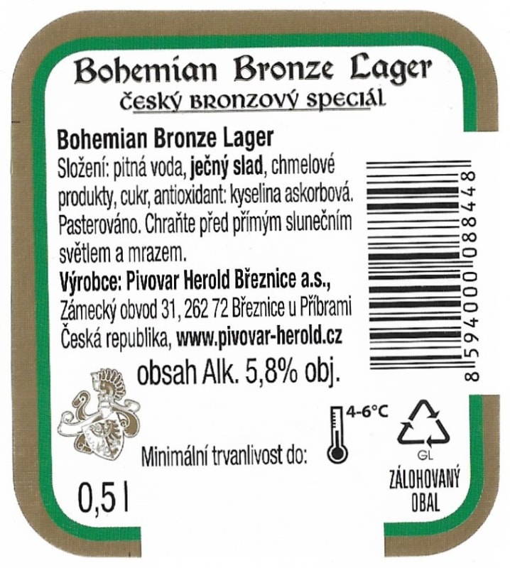 Herold Bohemian Bronze Lager 14 Etk. B