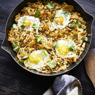 Eggs on Potato Chips