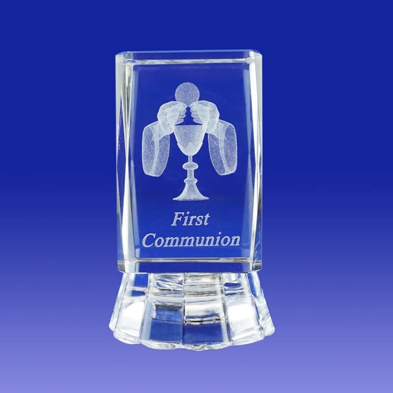 3D First Holy Communion Crystal Cube