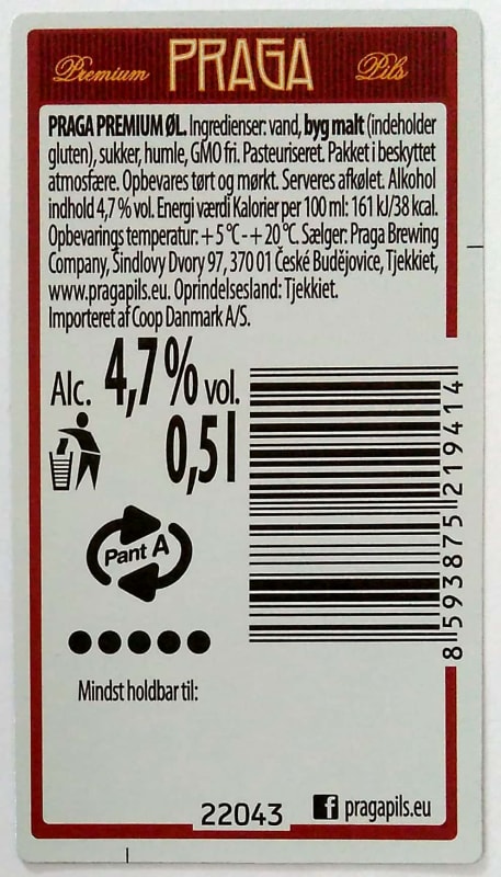 Praga Imported Premium Pils Etk. B