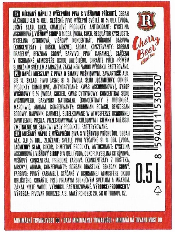 Rohozec Cherry Beer Etk.B