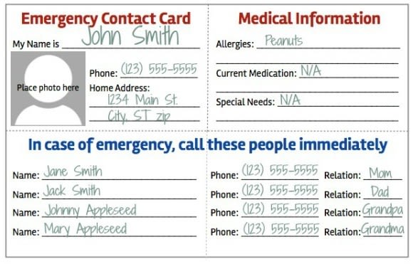 Emergency contact information