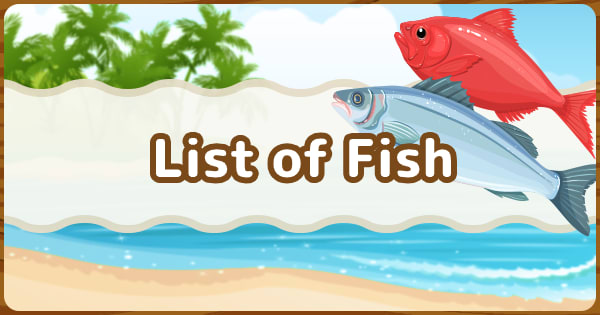 ACNH Northern Hemisphere Fish
