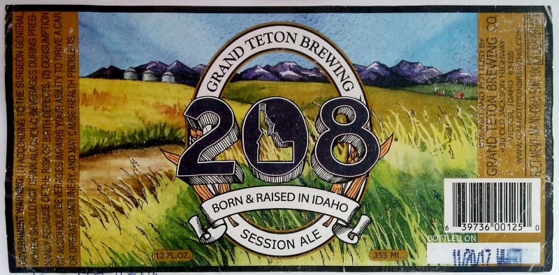 Grand Teton ALE 208 Session Ale