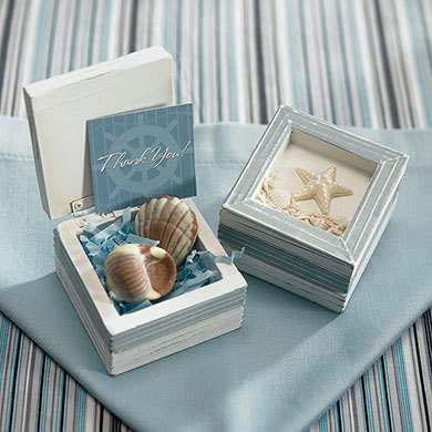 Beach theme wooden trinket boxes
