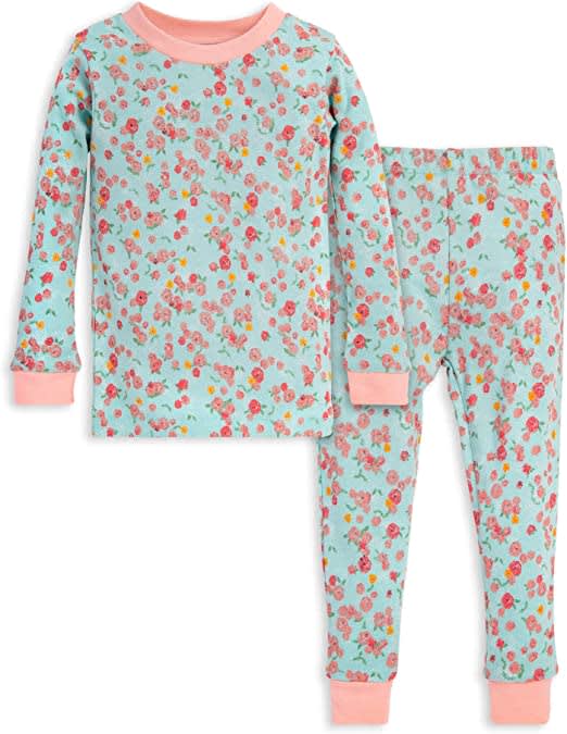 Baby Girls' Pajamas, Tee and Pant 2-Piece Pj Set, 100% Organic Cotton