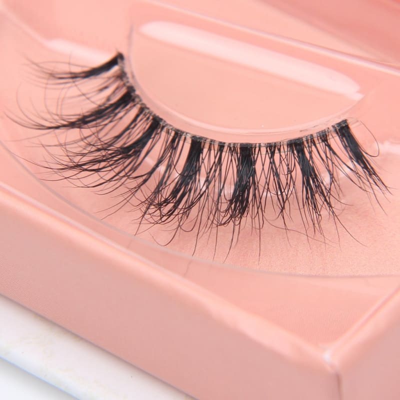 Clear Band Fluffy 3D Mink False Eyelashes- Round Wispy Natural Lashes