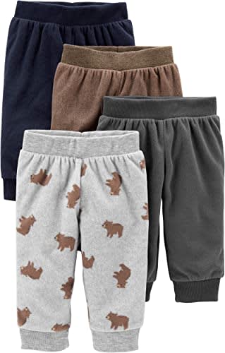 Baby Boys' Fleece Pants, Pack of 4