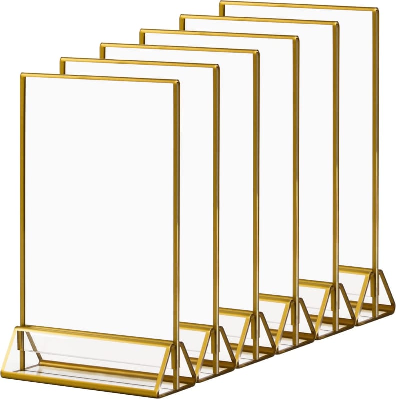 Acrylic Sign Holders Gold Border