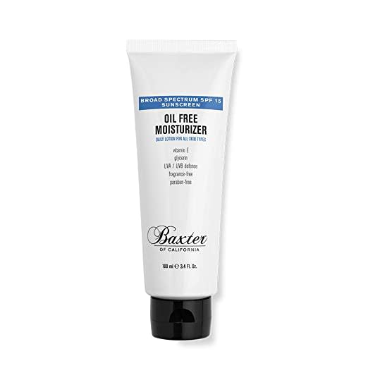 Baxter of California Oil Free Face Moisturizer with SPF15 for Men | UVA, UVB Defense | Fragrance-Free | All Skin Types