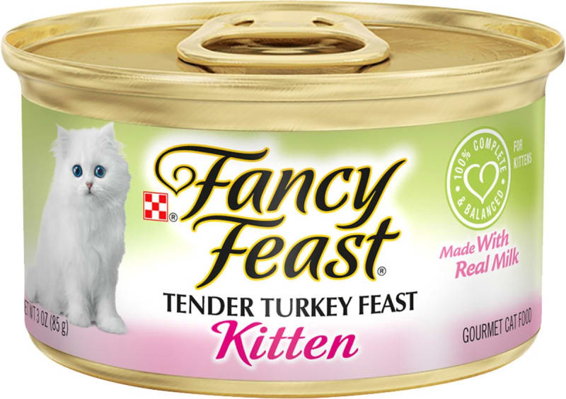 Fancy Feast Kitten Tender Turkey Feast Canned Cat Food, 3-oz, case of 24