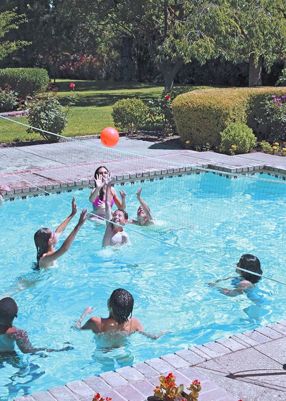 Across In Ground Swimming Pool Volleyball Pool Game