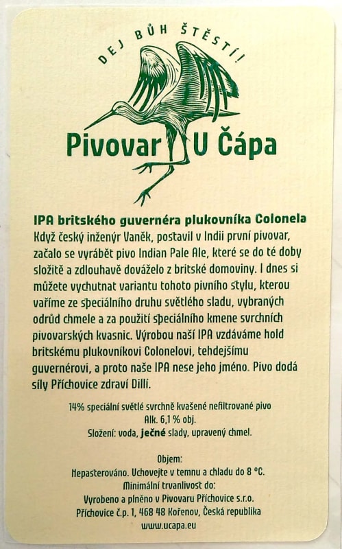 IPA britského guvernéra plukovníka Colonela Etk. B