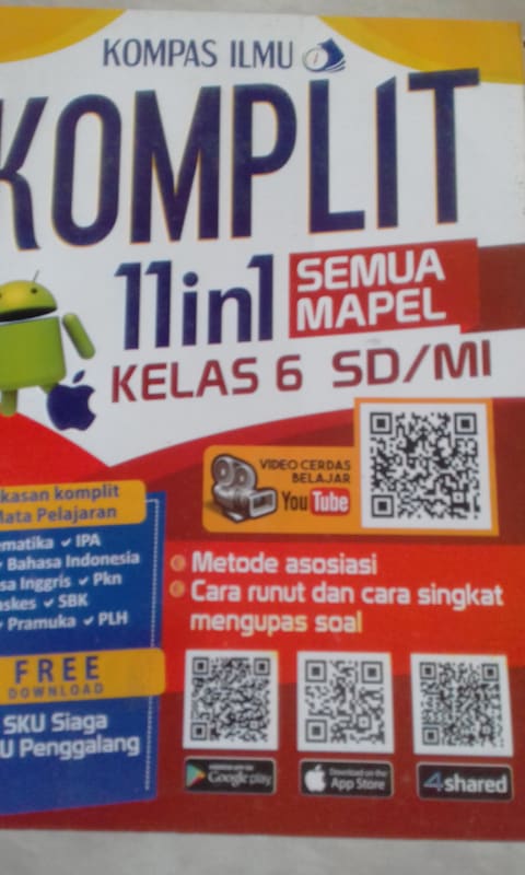 KOMPAS ILMU KOMPLIT 11 IN 1 SEMUA MAPEL KELAS 6 SD/MI