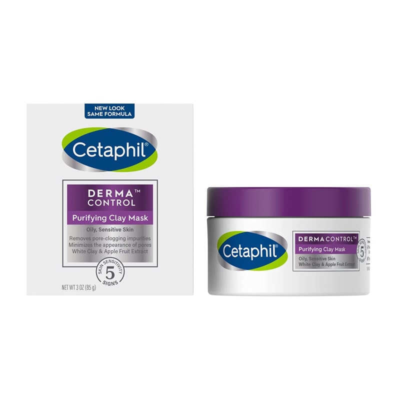 Clay Mask by Cetaphil Pro, Dermacontrol Purifying Clay Face Mask with Bentonite Clay for Blackheads and Pores, Designed for Oily, Sensitive Skin, 3 oz