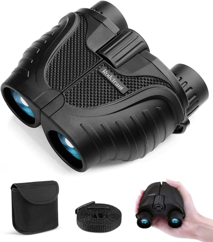 Binoculars 15x25 for Adults and Kids, High Power Easy Focus Binoculars with Low Light Vision, Compact Binoculars for Bird Watching and Travel