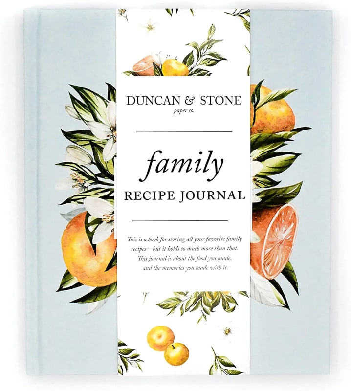 Family Recipe Book & Keepsake Journal by Duncan & Stone | Recipes Binder | Blank Cookbook for Family's Favorite Meal | Gift for Wife, Mom & Grandma