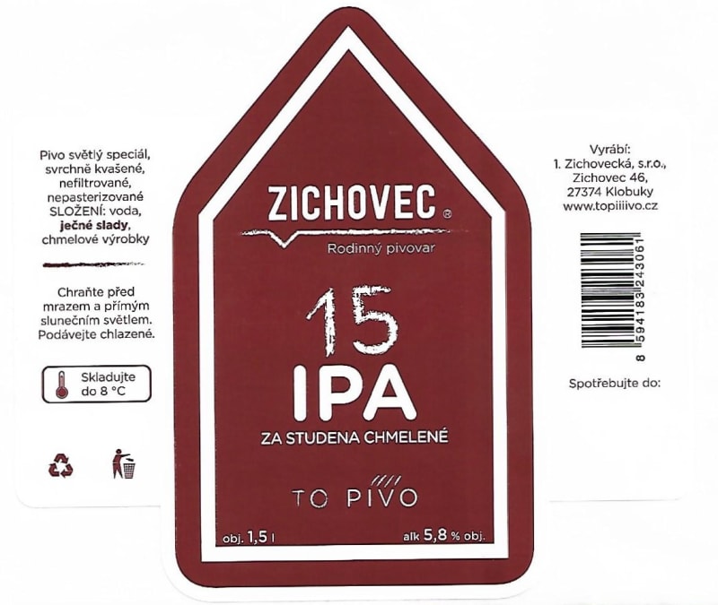 Zichovec 15 IPA 1,5l Etk. A