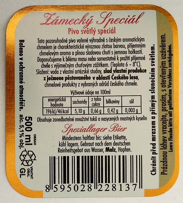 Chodovar Zámecký Speciál s uzávěrem Etk. B