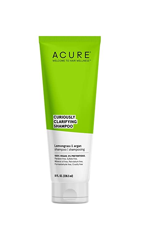 ACURE Curiously Clarifying Shampoo - 8 Fl Oz - Performance-Driven Hair Care Gently Cleanses, Removes Buildup, Boosts Shine & Replenishes Moisture - Lemongrass & Argan, 100% Vegan