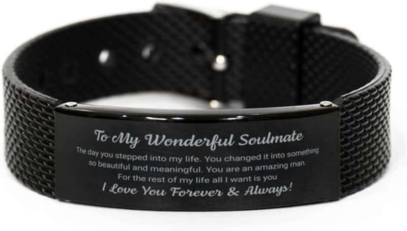 Inspirational Soulmate Black Shark Mesh Bracelet