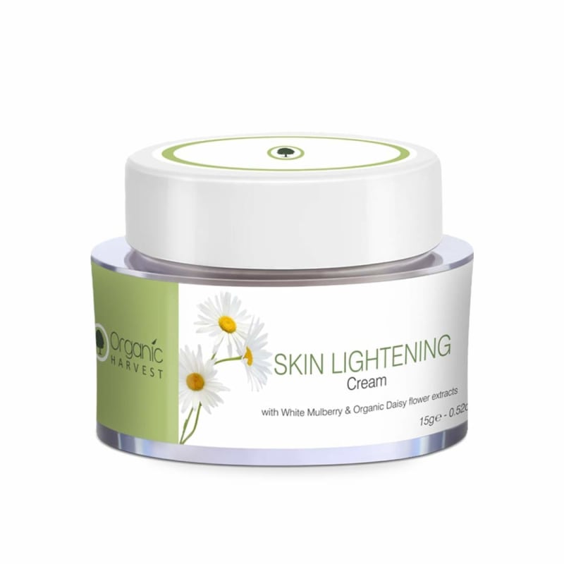 Organic Harvest Skin Lightning & Brightning Cream For Women | Ideal For All Skin Type | Reduces Dark Spot, Protect From Sun Damage, Lighten Skin Tone | Paraben & Sulphate Free - 15gm