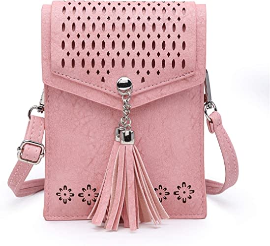 Womens Small Crossbody Bag, Tassel Cell Phone Purse Holder Wallet