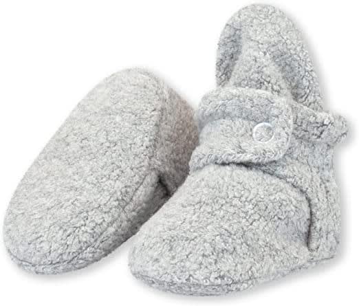 Unisex Fleece Baby Booties with Organic Cotton Lining, Newborn Essentials
